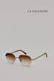 Heritage Series – Silver Half Frame Brown Gradient Glass Sunglasses