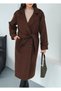 Women's Premium Winter Waist Belted Cashmere Coat - 5