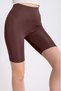 Women's Toning Firming High Waist Biker Shorts Brown Sports Leggings