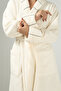 Carmine Robe Cream - Extra Soft, Modern and Special Design 100% Cotton Unisex Şalyaka Bathrobe