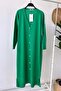 Maxi Buttoned Mercerized Hijab Cardigan - Green - 2