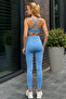 Prime Fit - Blue High Waist Seamless Push-Up Recovery Leggings - 4