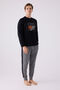 Men's Black Long Sleeve Pajama Set