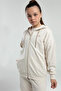 Girl's Hooded Unprinted Summer Regular Fit Cream Sweatshirt 38257Xw-C-V2 - 2