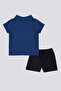 US Polo Assn Licensed Collar Cobalt Baby Boy Set - 3