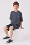 طقم برمودا U.S. Polo Assn للأولاد، باللون الأنثراسيت - 3