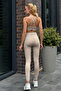 Prime Fit - Beige High Waist Seamless Push-Up Recovery Leggings - 4