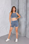 Women's Dark Gray Short T-Shirt Shorts Set Msc502