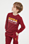 Boy's Crew Neck Printed Winter Regular Fit Claret Red Tracksuit Set Us1149-C-V2 - 3