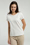 Women's White Short Sleeve Pajama Set - 4