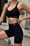 Prime Fit - Black Cross Strap Supported Seamless Bra Sports Bra - 4