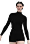Women's Long Sleeve Cotton Stretch Fabric Turtleneck Black Body Undershirt 6257 - 4