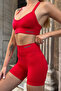 Prime Fit - Red Cross Strap Supported Seamless Bra Sports Bra - 4
