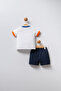 Baby Boy Polo Collar Pigment Printed Summer Regular Fit White Baby Set Usb2281-C-V1 - 4