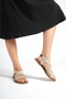 Genuine Leather Beige Women's Leather Sandals Dp28-0863 - 3