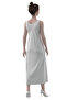 100% Cotton Women's Long Ribbed Chemise Nightgown White 1231 - 5