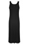 100% Cotton Women's Piped Long Rib Knit Bodysuit Nightgown Black 1231