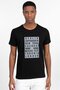 Men's Slim Fit Slim Fit 100% Cotton Soft Texture Printed Black Crew Neck T-Shirt - 2
