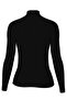 Women's Long Sleeve Cotton Stretch Fabric Turtleneck Black Body Undershirt 6257 - 6