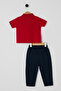 طقم U.S. Polo Assn للرضع الأولاد، باللون الأحمر - 3