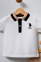 Baby Boy Polo Collar Pigment Printed Summer Regular Fit Cream Baby Set Usb2339-C-V5 - 2