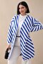 Striped Feathered Indigo Knitwear Cardigan - 4