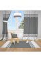 Gray White Stripe Patterned Children's and Baby's Room Background Curtain 2 Wings Tla-207