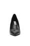 Womens Secured Black Leather Heels - 2