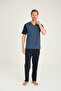 New Season 2026 Men's V-Neck Summer Luxury Design Pajama Set - 5