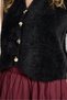Women's Black Knitwear Vest Gold Button Detailed Soft Textured 2541 - 5
