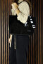 Black Genuine Cowhide Suede Magnetic Closure Large Size Daily Shoulder Bag and Handbag with Strap - 6