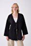 Black Kimono Tunic with Front Bag