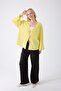 Women's Yellow Double Tie Slit Sleeve Kimono - 4