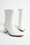 Women's Heeled Boots Pointed Toe Side Zipper Thick Heel - 6