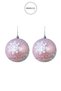 Christmas Ornament Snowflake 2-Piece Ball Pink 10 cm - 3