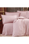 100% Cotton Satin (With Elastic Sheet) Striped Double Duvet Cover Set - 2