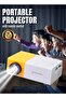 Portable LED Projector | 400 Lumens, QVGA Resolution – Compact White/Yellow Design