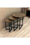 3 Piece Nesting Round Side Table Set, Simple Coffee Tables, Accent Tables with Wood Top - 2