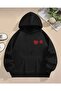 Red Heart Printed Oversize Unisex Women/Men Hooded Sweatshirt