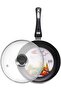 Opera Non Stick Aluminum Frying Pan with Glass Lid | Durable Scratch-Resistant Deep Fry Pan