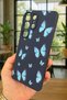 Samsung Galaxy S25 Ultra - Blue Butterfly Pattern Silicone Shock-Absorbing Classic Protective Rubber Case - 3