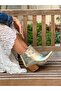 Dalida Gold Dore Metal 6 cm Heel Dallas Short Boots - 4