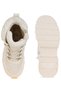 Women Faux Fur Detail Chunky Hiker Boots in Beige - 4