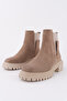 Bloom Model Genuine Leather Beige Thick Sole Elastic Women's Daily Boots - 3