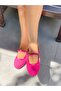 Dozza Fuchia Tweed Strapped Ballerina Shoes - 3