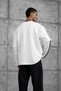 Men's Sweatshirt Yc4 Oversize with Split Sleeves White Oversize Crew Neck 3 Thread Without Threaded Detail - 5