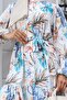 Women's Patterned Long Hijab Dress 2586 - Mint - 3