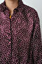 Women's Burgundy Color Patterned Side Tie Shirt - 3