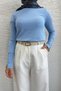 Front Pleated Detail Palazzo Women's Trousers - White - 2