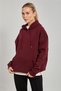 Women's Hooded Kangaroo Pocket Sweatshirt - Burgundy
